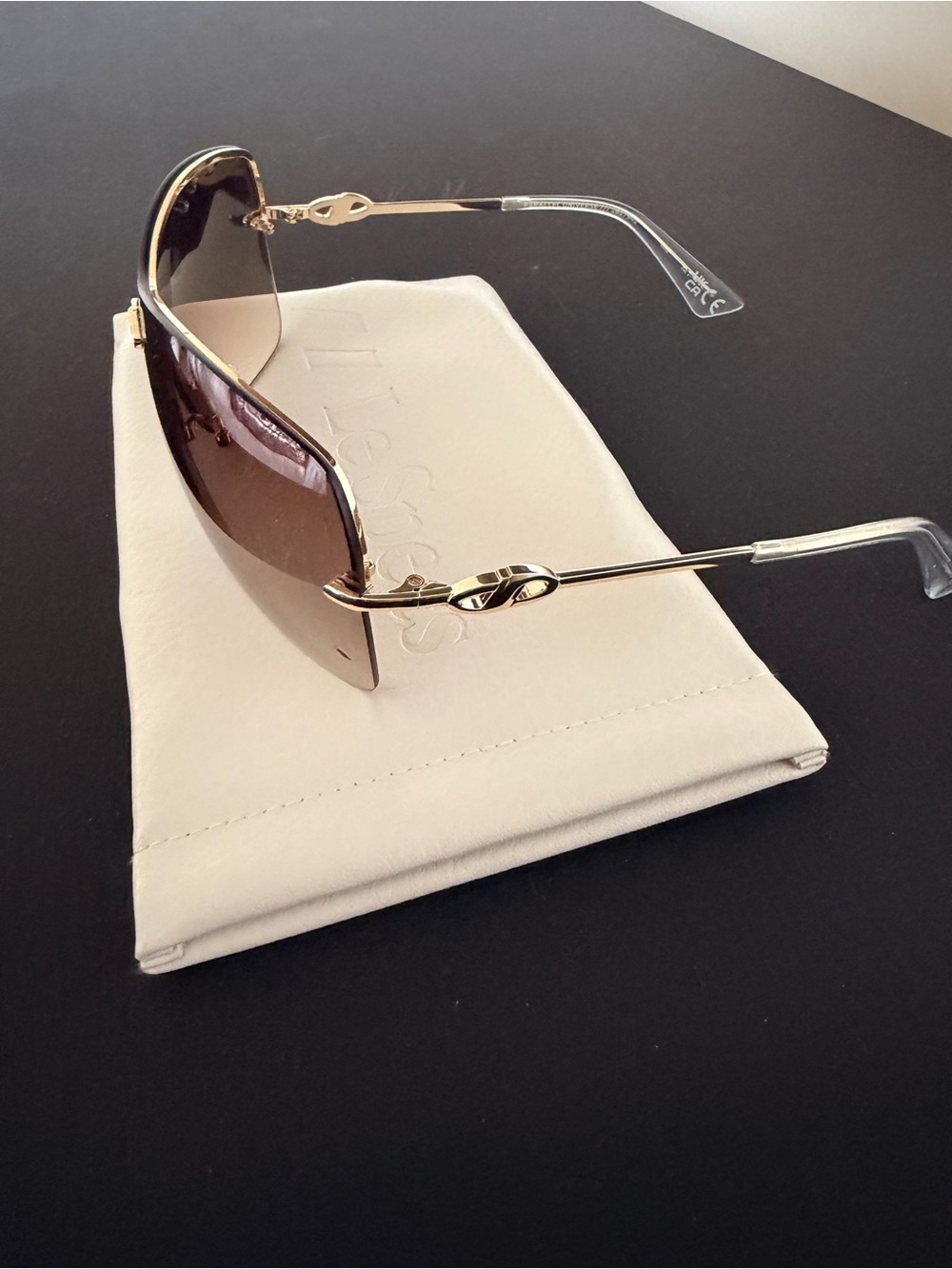 Le Specs Parallel Universe Shield Sunglasses in Gold Flash - Picture 4 of 7